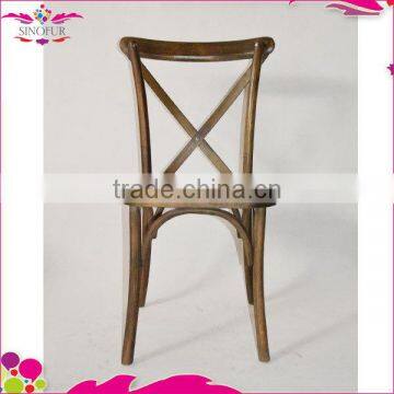 Hot Sale Wedding Natural Color Wooden Cross Back Chair photo-3