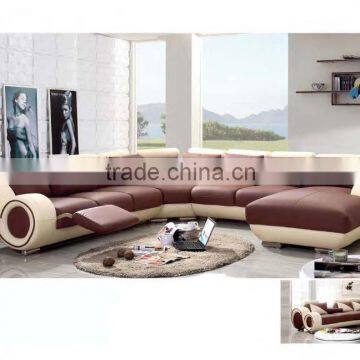 Bisini Heated Corner Leather Sofa with Recliner, Recliner Sofa Furniture