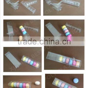 FDA customized clear plastic macaron boxes for 1, 2, 4, 6, 12 macarons