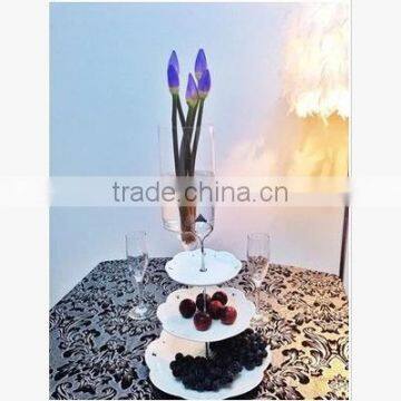 Decoration Tall Cylinder Glass Flower Vase With Stem for Home Wedding Table Centerpieces photo-5