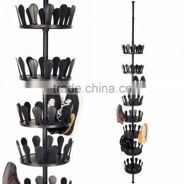 Revolving Shoe Rack with Rotating Storage Rack