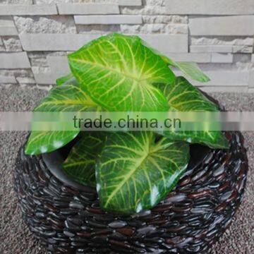 Modern Style Pebble Black Resin Garden Flower Pots