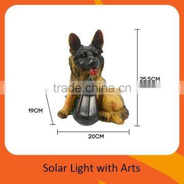 Solar Powered Polyresin Animal Dog Shaped Garden Lantern With Bright White LED Lights photo-2