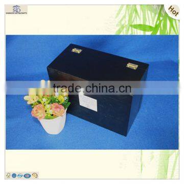 Large Grid Design Pine Hinge Lid Wooden Fruit Box photo-5