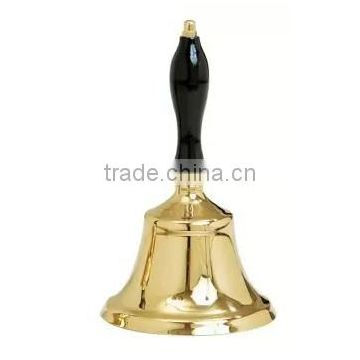 Cast Brass Hand Bells With Wooden Handle ~ Hand Sleigh bells