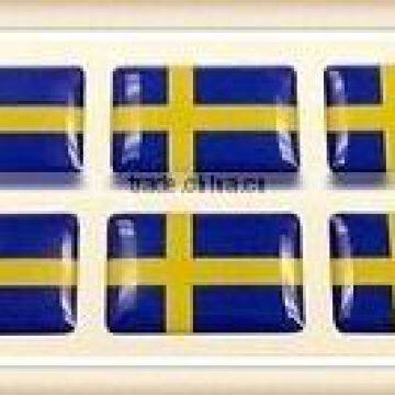 Sweden Swedish Flag Domed Mini/Small Decal/Sticker (10 pack)