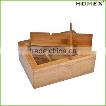 Bamboo Wooden Tea Bag and Condiment Organizer, Brown/Homex_Factory photo-2