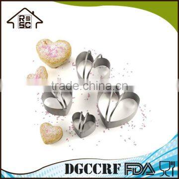 4 Valentine Heart Biscuit Cookie Cutter Set Stainless