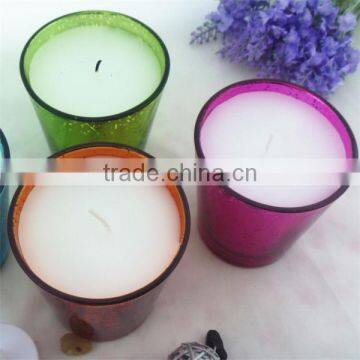 pouring wax glass candle holder