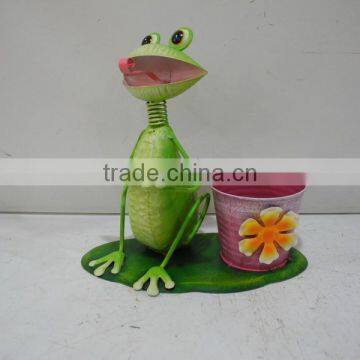 Special design iron frog planter decoration for home ornament