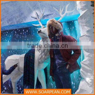 Foamed Life Size Elk Statue Shop Window Decoration photo-3