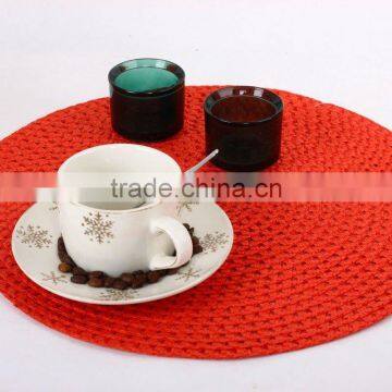 red round Paper straw tablemat for dinner sets