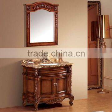 Antique mirror cabinet vanity unit,Hand carved bathroom cabinet furniture,Wooden bath vanity mirrored cabinets(BF08-4138)