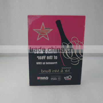 Bevel Full Color Printing Crystal Wine Award and Throphy photo-5