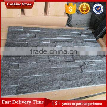 Cheap natural building split face black precious slate stacked stone