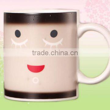 magic color changing lovely smily ceramic coffee mugs, promotional gift mugs