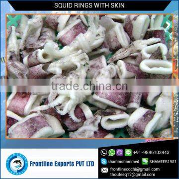 Seafood Supplier Export Frozen Squid Rings With Skin