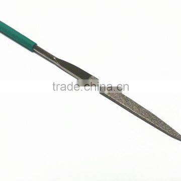 Electroplated diamond knife type needle files