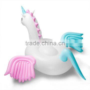 2017 New Style Hot Selling Leasure Giant Inflatable Rainbow Colorfull Unicorn Pool Float Ourdoor Swim Ring Raft Water Party Toys photo-3
