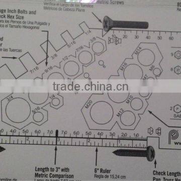 Nut and Bolt Gauge With Patent for Measuring Tool