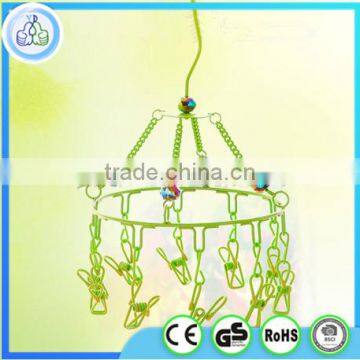 Wholesale metal hanging clothes, indoor clothes,wire pegs clothes