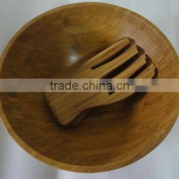 Good Selling Bamboo salad bowl with salad servers