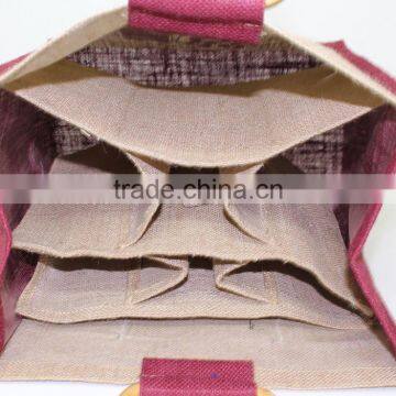 Factory Custom Cheap Six Bottle Jute Wine Bag photo-5