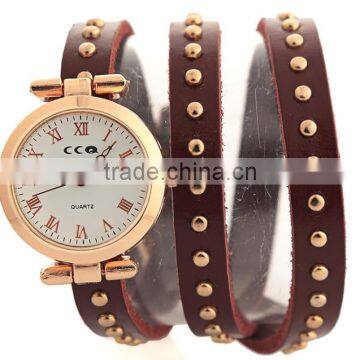 Hot Sell Colorful Multilayer Lady Watch Leather Band Wrap Bracelet Wrist Watch photo-2
