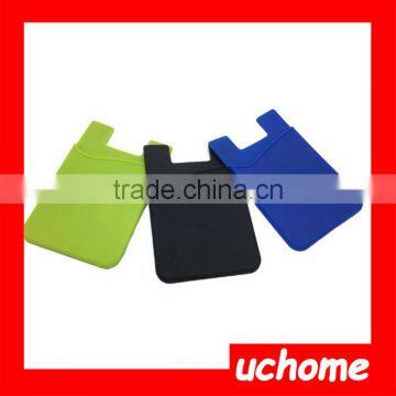 UCHOME 2016 Custom Color Silicone Credit Card Holder on Mobile Phone/Silicone Stick on Cardholder photo-2