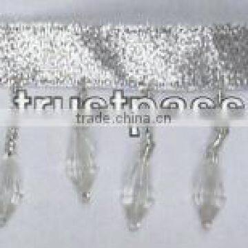 Beaded Fringe BF422 Silver