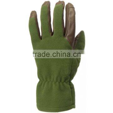 Green ski gloves