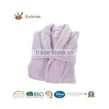 Microfiber Coral Fleece Bathrobe with piping in solid Color,women bath robes