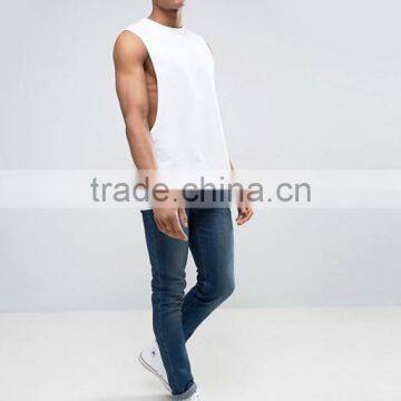 High Quality New Design Custom Manufacture White Color Sleeveless Gym Wear Comfortable 100% Cotton Fashion Men's Tank Tops photo-4