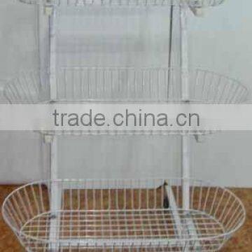 shopfitting movable 3 layers wire mesh fruit rack display shelf