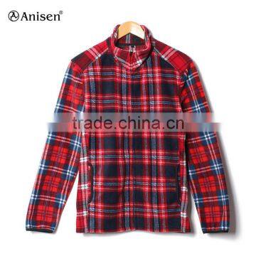 2017 winter plaid men warm fleece jacket