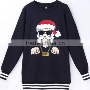 Custom Print Christmas Sweatshirt Ribbed Neak Black Oversized Sweater 100 Cotton Crew Neck Sweat Shirt photo-3