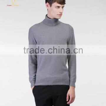 Turtleneck Mens Heavy Wool Knit Plain Pullover Sweater