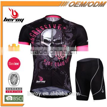 BEROY custom downhill bike cycling clothing short sleeve suit for men,pattern of skull