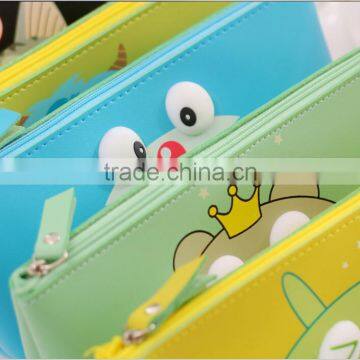 Wholesale Korean Logo Customs Novelty Cute Cartoon PU Pencil Bag Case photo-2