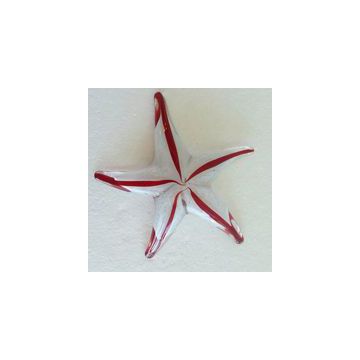 Hot Selling Wholesale Handcraft Red&White Patterned Starfish Glass Figurines,Home Decoration