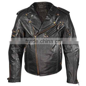 2015 china manufacturer wholesale fashion black motorbike leather jacket with double zippers