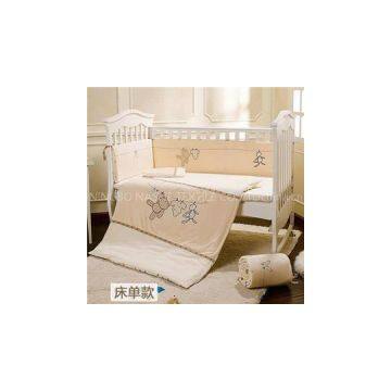 100% Cotton Plain Color Cute & Cuddly Bear Baby Crib Cover