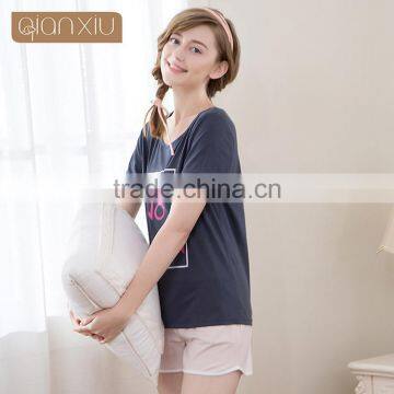 2017 Popular Qianxiu casual women cotton sleepwear pajamas for ladies