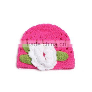 2015 hot sale baby winter warmer hat with flower shape