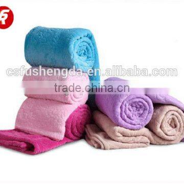 100% polyester super soft coral fleece blanket and throw for sale with cheap price