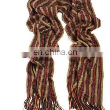 2015 China Design Beautiful Fashion Knitted Stirped Warp Knitted Scarf Brushed photo-5