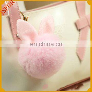 Bag Accessory Real Fur Keychain Rabbit Fur Bell Accessories