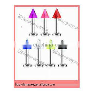 Hot selling cheap lip rings plastic labret ring piercing jewelry