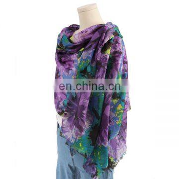 2017 New Designs Wholesale Autumn Winter Warm Women Printed Infinity Wool Shawl Fashion Lady Custom Scarf Pure Wool Blanket
