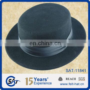 black wool felt porkpie hat